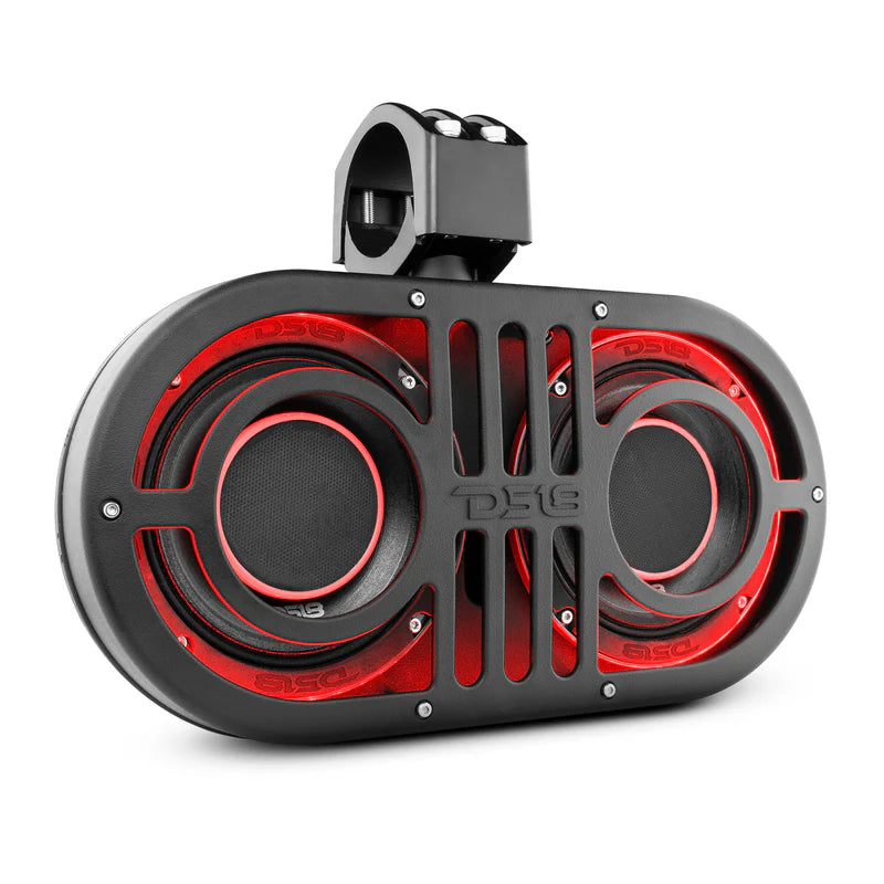 JVOCE Dual 6.5" Marine and Powersports PRO Roll Cage Sound Bar System with Built in LED RGB Lights450 Watts Rms ( 2 x PRO-HY6.4B Included)