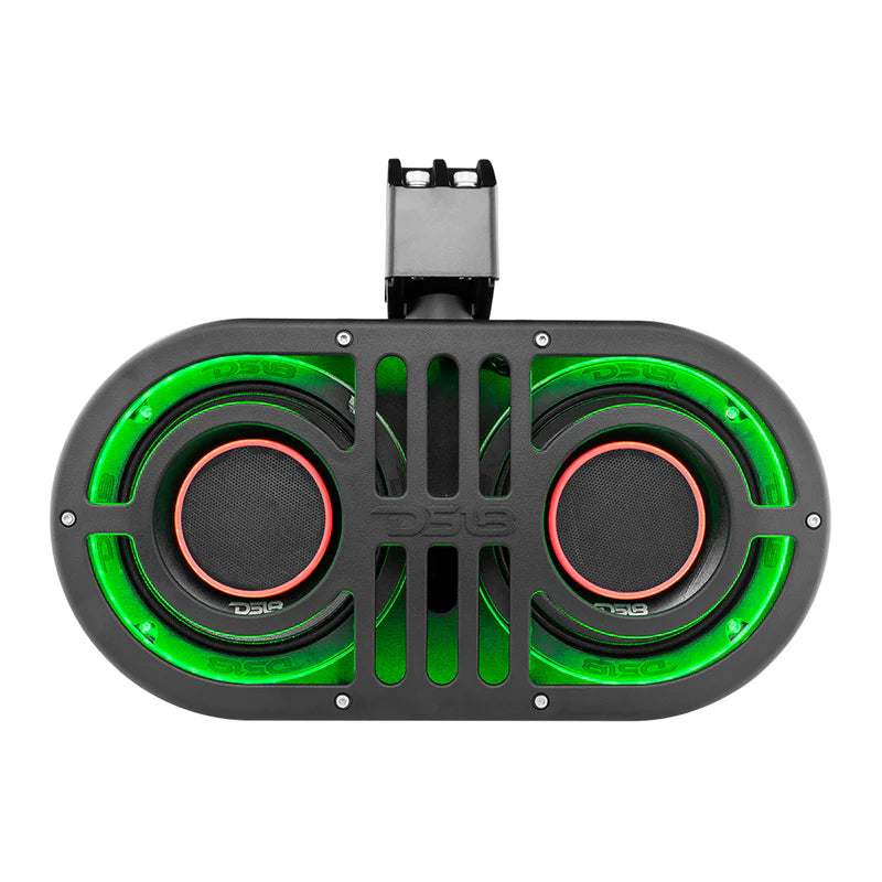 JVOCE Dual 6.5" Marine and Powersports PRO Roll Cage Sound Bar System with Built in LED RGB Lights450 Watts Rms ( 2 x PRO-HY6.4B Included)