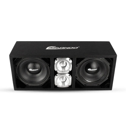 KTPONV2-208BLACK / DUAL 8" BLACK LOADED PORTED BOX + 2 TWEETER
