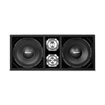 KTPONV2-210BLACK / DUAL 10" BLACK LOADED PORTED BOX + 2 TWEETER