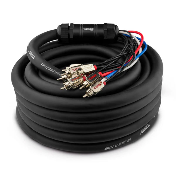 MDSA10/4.50FT DS18 Snake, Medusa 10 Channel RCA and 4 x 12GA OFC Power Wire 50 Feet