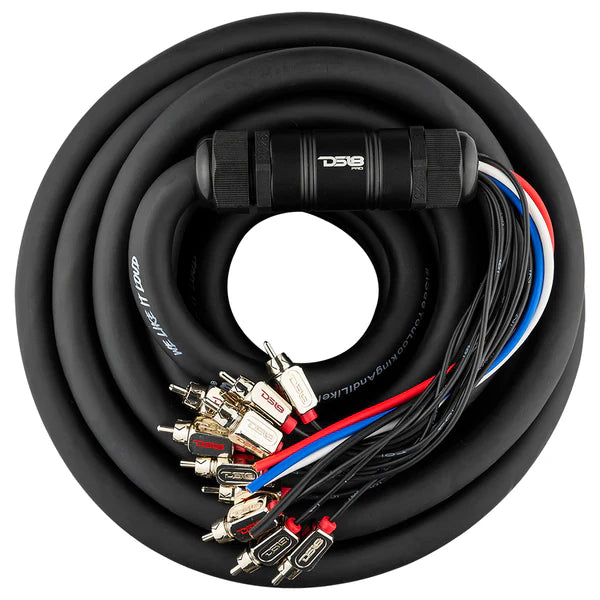 MDSA10/4.50FT DS18 Snake, Medusa 10 Channel RCA and 4 x 12GA OFC Power Wire 50 Feet