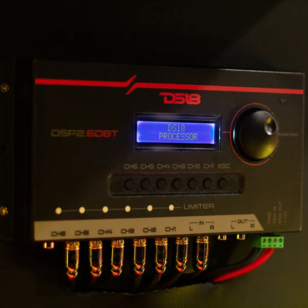 DSP2.6DBT DS18 2-Channel In and 6-Channel Out Digital Sound Processor (DSP) with Bluetooth and LCD Screen