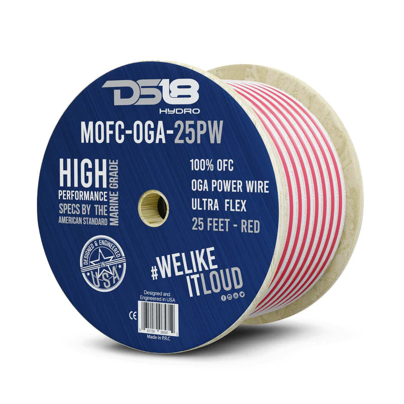 MOFC0GA25P 0-GA Marine Grade Tinned 100% Copper OFC Power Wire -25 Feet
