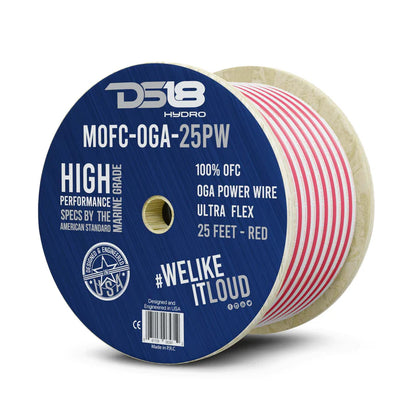 MOFC0GA25P 0-GA Marine Grade Tinned 100% Copper OFC Power Wire -25 Feet