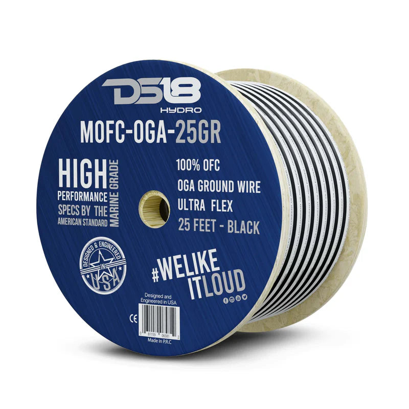 MOFC0GA25G 0-GA Marine Grade Tinned 100% Copper OFC Ground Wire -25 Feet
