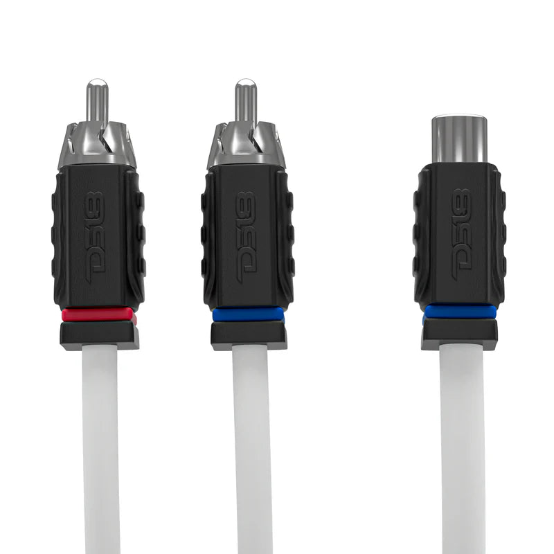 MOFCR-1F2M RCA Marine Grade Tinned 100% Copper OFC Y Connector 1 FEMALE to 2 MALE - WHITE