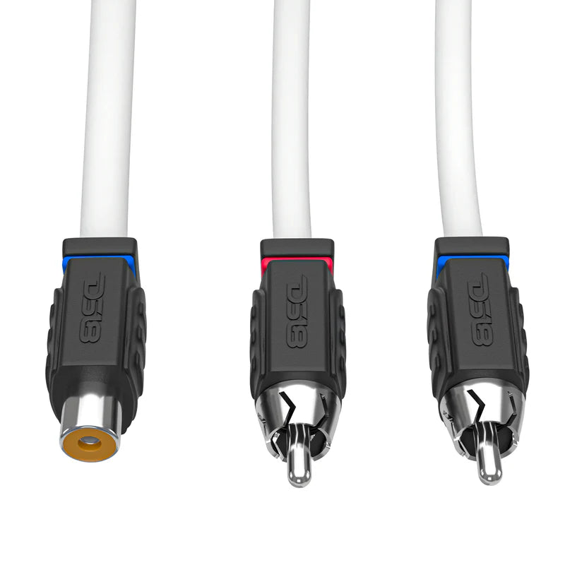MOFCR-1F2M RCA Marine Grade Tinned 100% Copper OFC Y Connector 1 FEMALE to 2 MALE - WHITE