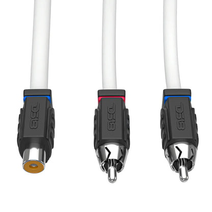 MOFCR-1F2M RCA Marine Grade Tinned 100% Copper OFC Y Connector 1 FEMALE to 2 MALE - WHITE