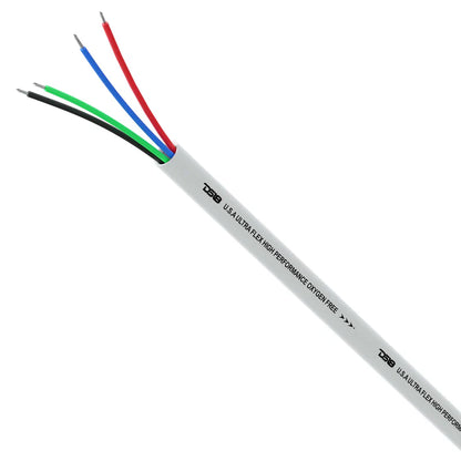 MRGB-18GA-100FT 18-GA Marine Tinned 100% Copper OFC LED RGB Wires -100 Feet