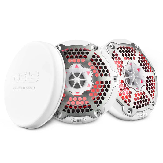 NXL-6M/WH NXL 6.5" 2-Way Coaxial Marine Speaker With LED RGB Lights 100 Watts Rms 4-Ohm - White