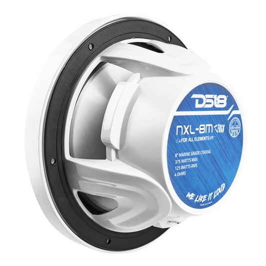 NXL-10M/WH NXL 10" 2-Way Coaxial Marine Speaker with RGB LED Lights 200 Watts Rms 4-Ohm