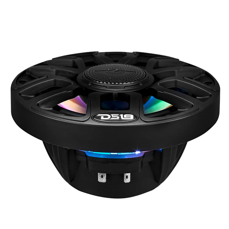NXL-IQ6/BK NXL 6.5" 2-Way Coaxial Marine Speaker With Digital Led Lights And Bullet Tweeter 150 Watts 4-Ohm