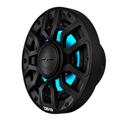 NXL-IQ6/BK NXL 6.5" 2-Way Coaxial Marine Speaker With Digital Led Lights And Bullet Tweeter 150 Watts 4-Ohm