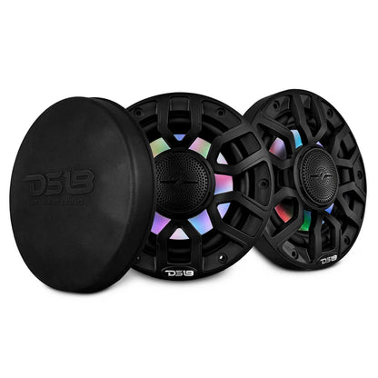NXL-IQ6/BK NXL 6.5" 2-Way Coaxial Marine Speaker With Digital Led Lights And Bullet Tweeter 150 Watts 4-Ohm