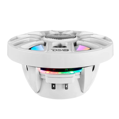 NXL-IQ6/WH NXL 6.5" 2-Way Coaxial Marine Speaker With Digital Led Lights And Bullet Tweeter 150 Watts 4-Ohm