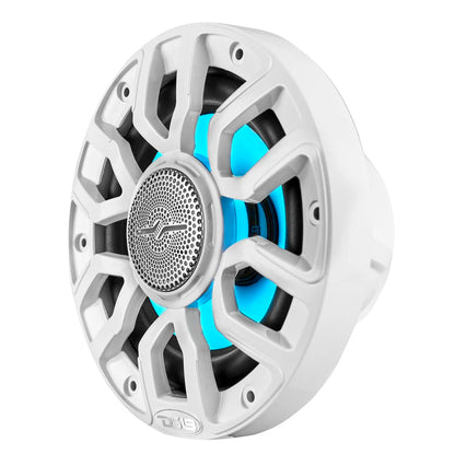 NXL-IQ6/WH NXL 6.5" 2-Way Coaxial Marine Speaker With Digital Led Lights And Bullet Tweeter 150 Watts 4-Ohm