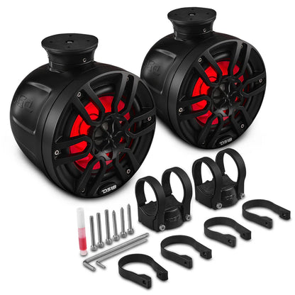 NXL-PS8W NXL 8" Pod 375W Speaker with Integrated RGB LED Lights (Pair) - Perfect for Jet Skis