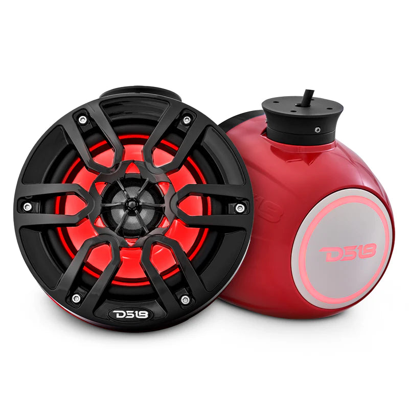 NXL-PS6W NXL 6.5" Pod 300w Speaker with Integrated RGB LED Lights (Pair) - Perfect For Jet Skis