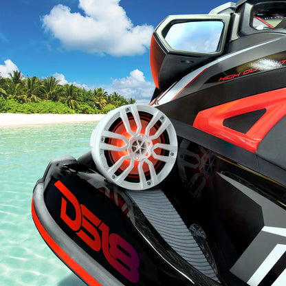NXL-PS8W NXL 8" Pod 375W Speaker with Integrated RGB LED Lights (Pair) - Perfect for Jet Skis
