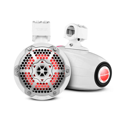 NXL-X6TPNEO/WH NXL 6.5" Neodymium Marine and Powersports Towers with Built-in Passive Radiator, 1" Driver and LED RGB Lights 150 Watts Rms -White