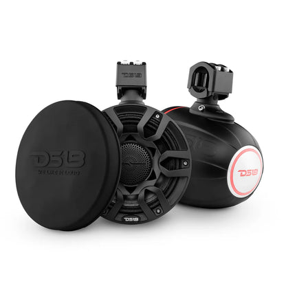 NXL-X8PRO NXL 8" Compact Wakeboard Tower Speakers with Hybrid Mid-Range, Compression Driver Loudspeaker, RGB LED Lights, 500 Watts, Speaker Cover Included