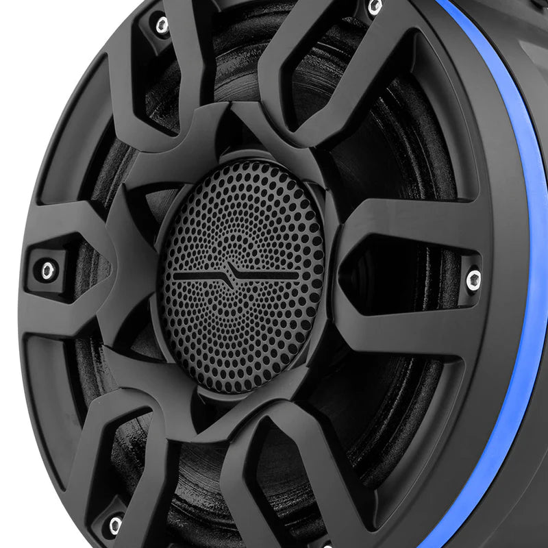 NXL-X8PRO NXL 8" Compact Wakeboard Tower Speakers with Hybrid Mid-Range, Compression Driver Loudspeaker, RGB LED Lights, 500 Watts, Speaker Cover Included