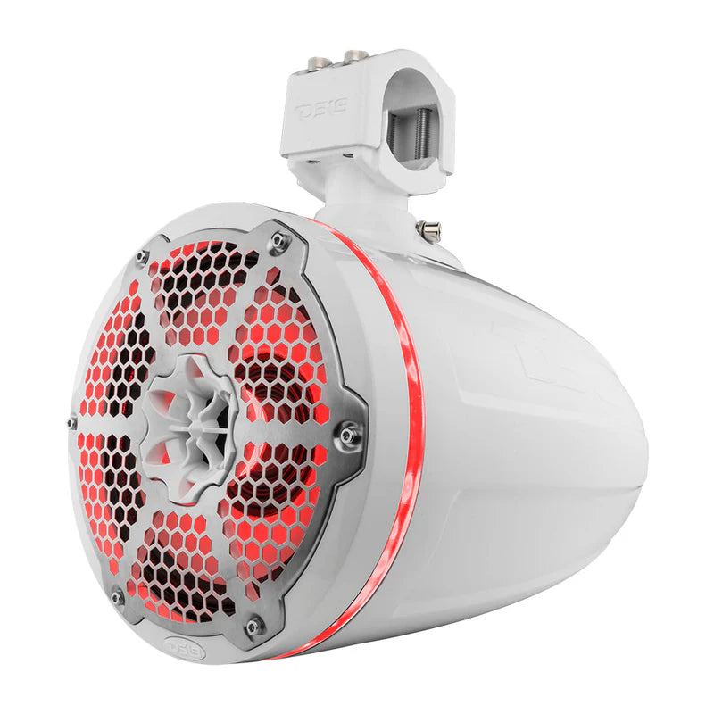 NXL-X8TPNEO/WH NXL 8" Neodymium Marine and Powersports Towers with Built-in Passive Radiator, 1" Driver and LED RGB Lights 180 Watts Rms -White