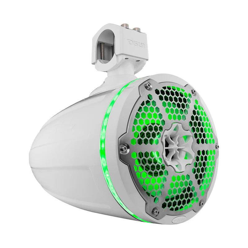 NXL-X8TPNEO/WH NXL 8" Neodymium Marine and Powersports Towers with Built-in Passive Radiator, 1" Driver and LED RGB Lights 180 Watts Rms -White
