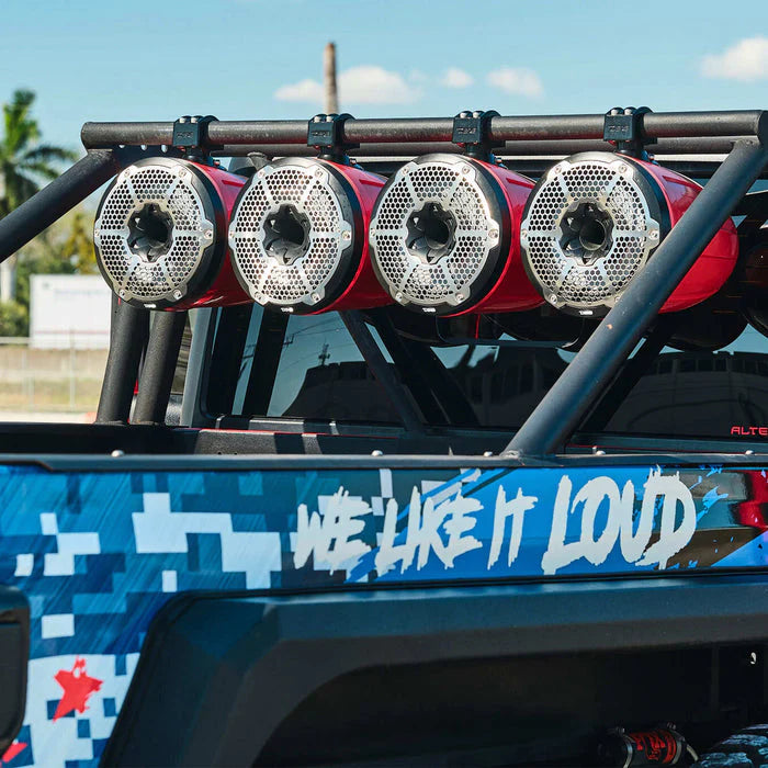 NXL-X6TPNEO/WH NXL 6.5" Neodymium Marine and Powersports Towers with Built-in Passive Radiator, 1" Driver and LED RGB Lights 150 Watts Rms -White