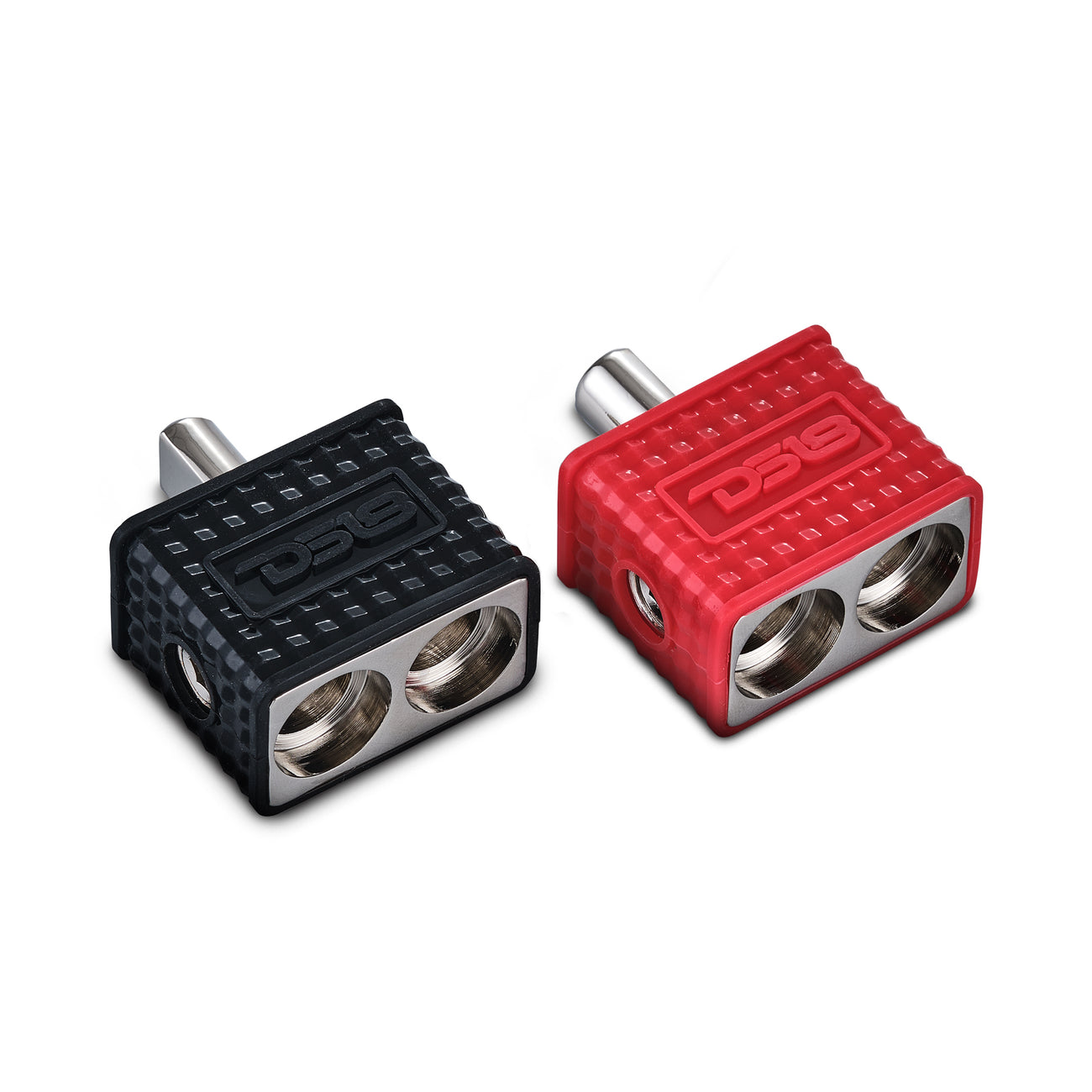 PID0/0 Dual 1/0-GA to 1/0-GA Amp Input Reducers with Offset Stub and Silicone Cover