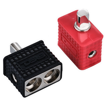 PID0/0 Dual 1/0-GA to 1/0-GA Amp Input Reducers with Offset Stub and Silicone Cover