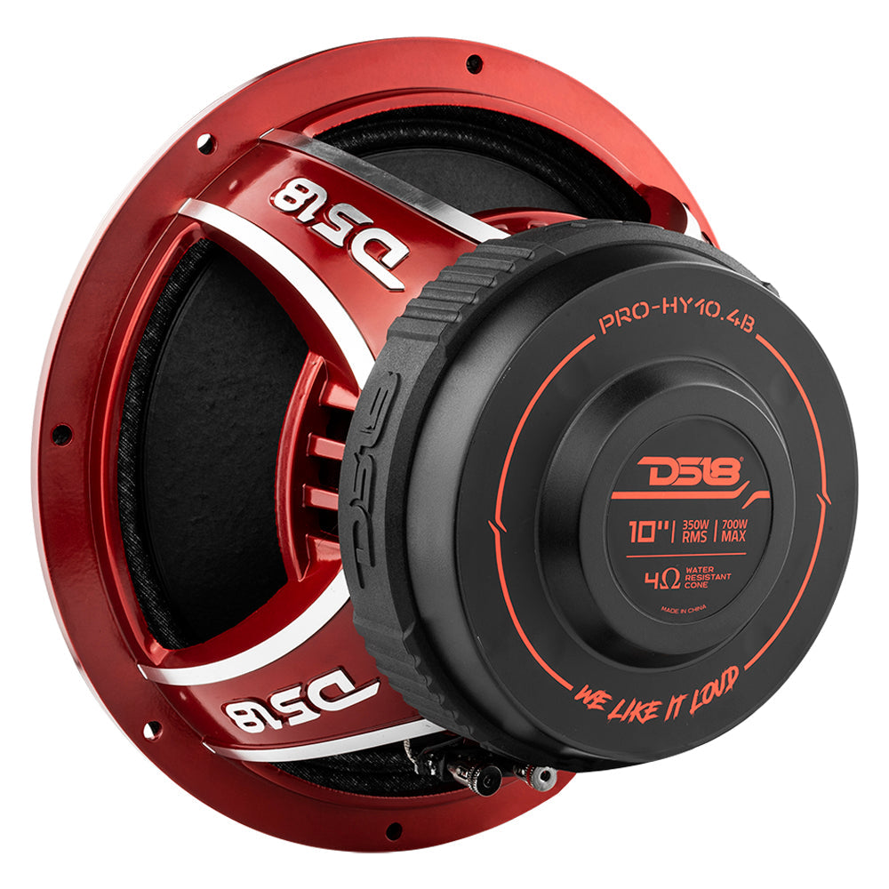 PRO-HY10.4B 10" Water Resistant Hybrid Mid-Range Loudspeaker with Built-in Driver 350 Watts Rms 4-Ohm