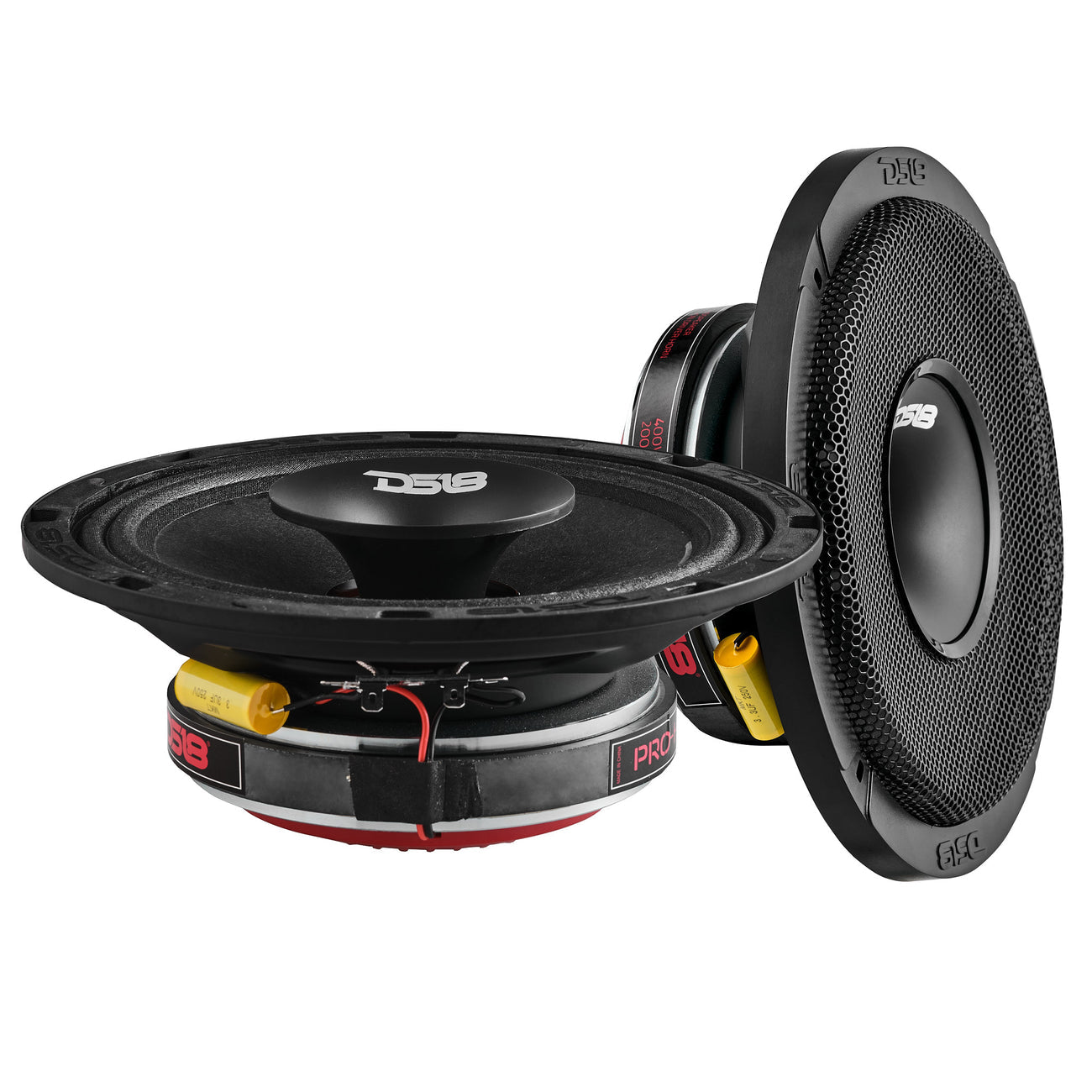 Altavoz híbrido coaxial de rango medio de poca profundidad PRO-HY8.4MSL con controlador integrado, 200 vatios RMS, 4 ohmios, rejilla incluida 