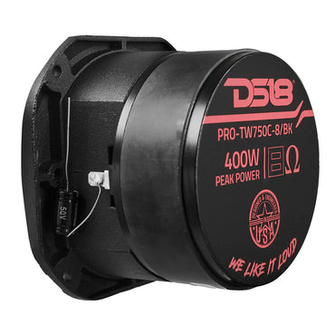 PRO-TW750C-8/BK 4" Super Bullet Tweeter with 1.5" Titanium Voice Coil and Oversized Ferrite Magnet 200 Watts 8-Ohm