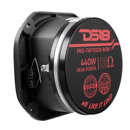 PRO-TW750CN-8/BK 4" Super Bullet Tweeter with 1.5" Titanium Voice Coil Neodymium Magnet 220 Watts 8-Ohm