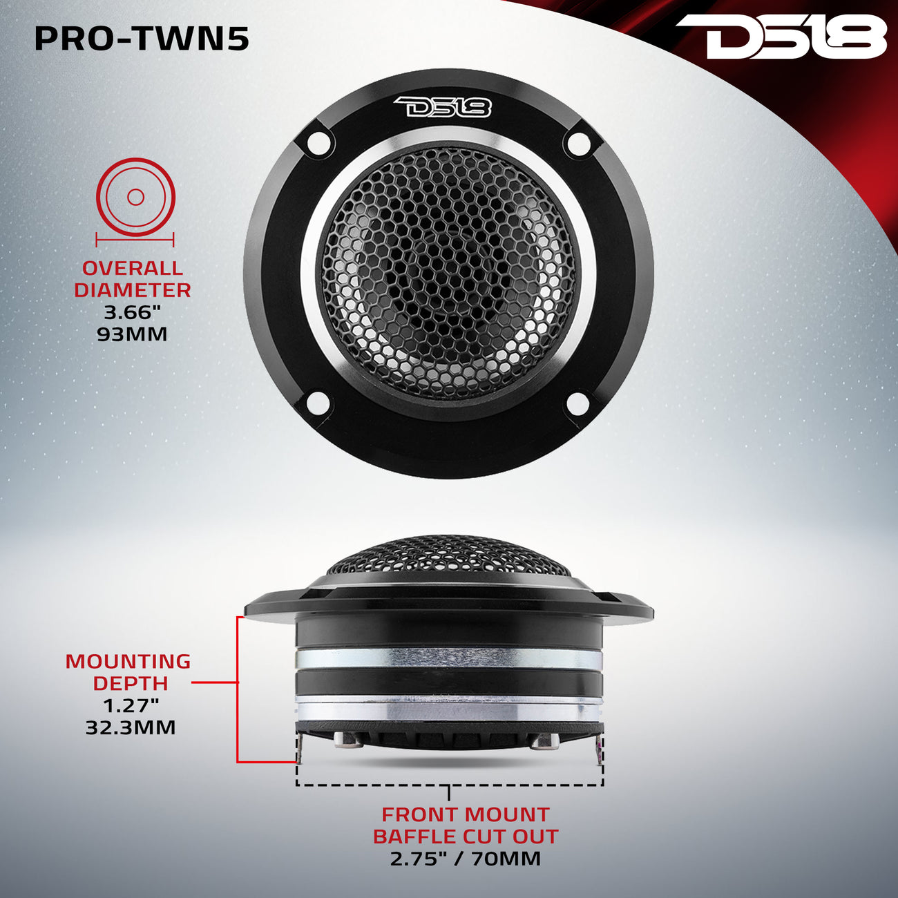 PRO-TWN5 High Compression Neodymium Hybrid Driver/Tweeter 200 Watts