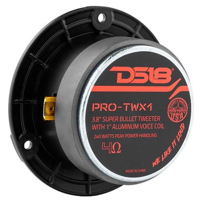 PRO-TWX1/BK DS18 3.8 Super Bullet Tweeter 120 Watts 1 Aluminum 4-Ohm Vc