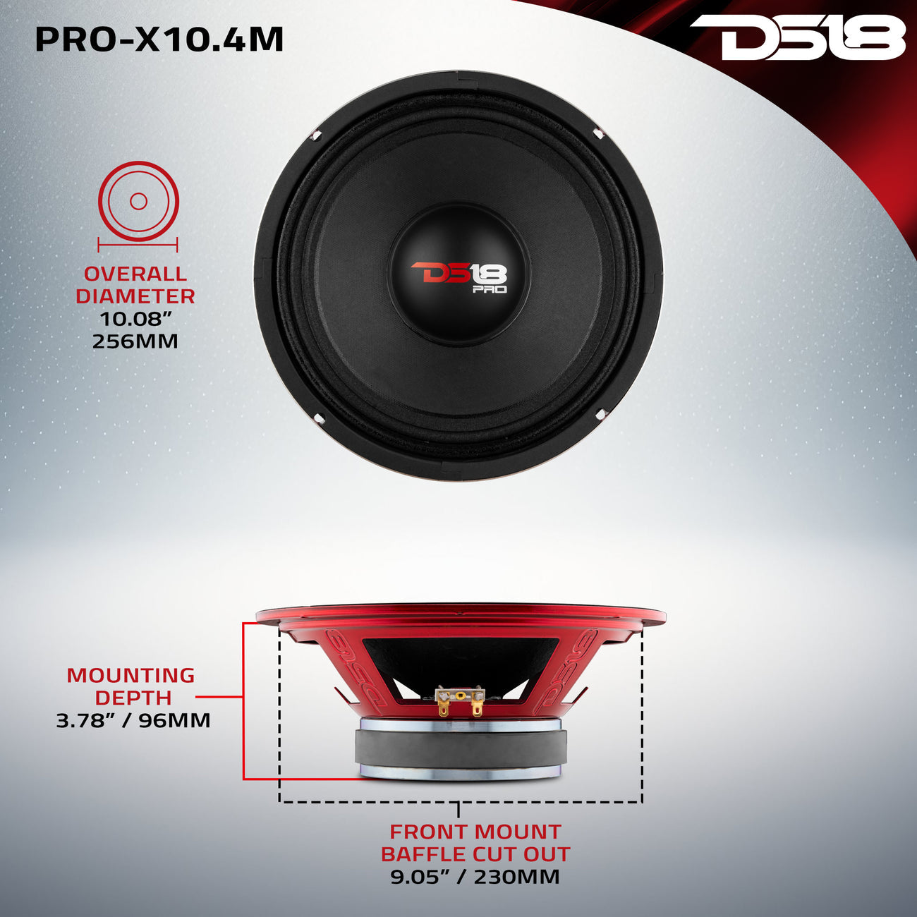 PRO-X10.4M MID-RANGE LOUDSPEAKER 300 WATTS RMS 4-OHM