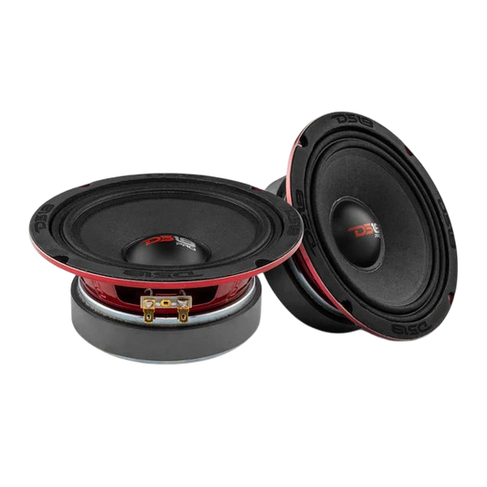 CAS Car Audio Store DS18 PRO-X 6.5-inch mid-range loudspeaker with red basket and black cone, 250W RMS, 8-ohm