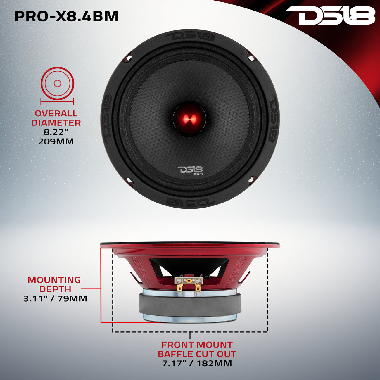 PRO-X8.4BM Mid-Range Bullet Loudspeaker