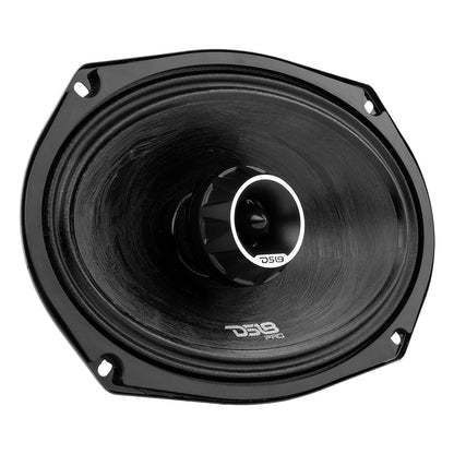 PRO-ZT69 Coaxial Mid-Range Loudspeaker with Water Resistant Cone Built-in Bullet Tweeter and Grill 275 Watts Rms 4-Ohm