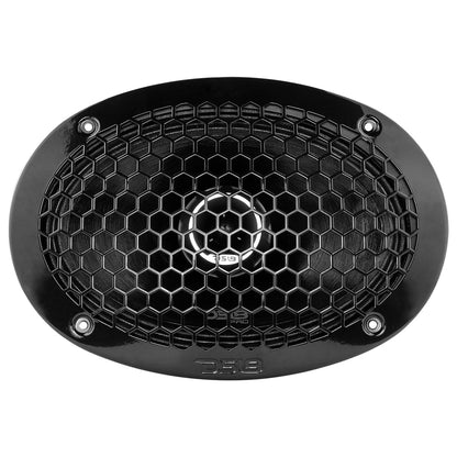 PRO-ZT69 Coaxial Mid-Range Loudspeaker with Water Resistant Cone Built-in Bullet Tweeter and Grill 275 Watts Rms 4-Ohm