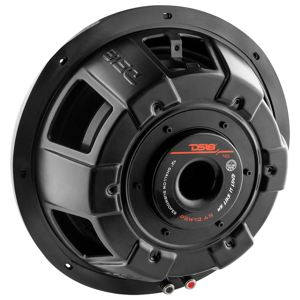 PSW12.4S Shallow-Mount Water Resistant 12" Subwoofer 600 Watts Rms SVC 4-Ohm