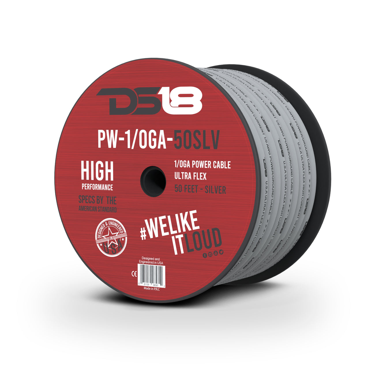 PW-1/0GA-50SLV 1/0-GA CCA Ground, Power Cable, 50 Feet