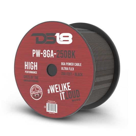 PW-8GA-250BK 8-GA CCA Ground, Power Cable, 250 Feet