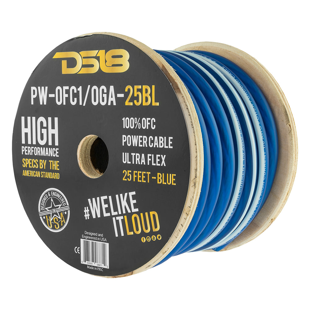 PW-OFC1/0GA-25BL 1/0-GA 100% OFC Ground, Power Cable, 25 Feet