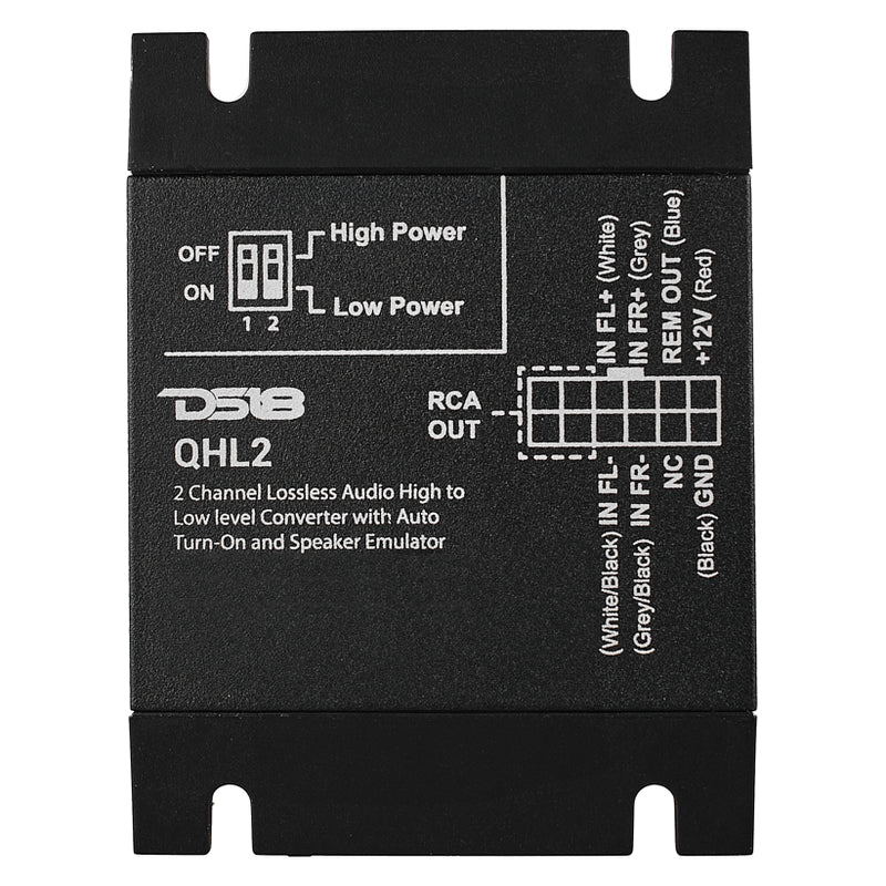 QHL2 2-Channel Lossless Audio Line Output Converter with Auto Turn-On And Speaker Emulator