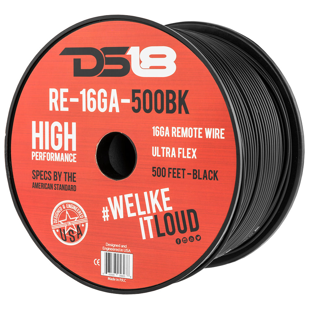 RE-16GA-500BK 16-GA Remote Wire Primary Wire 500 Feet