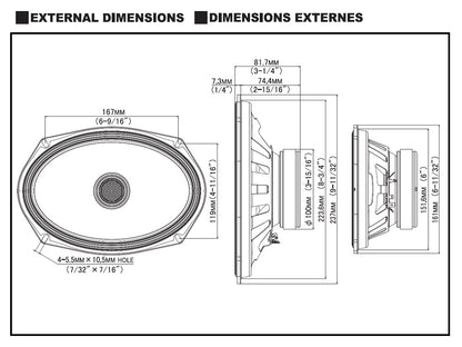 S2-S69 ALPINE S2-SERIES 6X9 2-WAY CAR SPEAKERS 85WATTS RMS